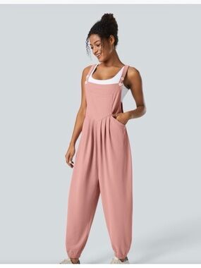 HALARA NWOT Dusty Rose Relaxed Bib Jumpsuit